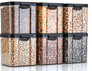 saraza plastic grocery container  - 700 ml pack of 6 black