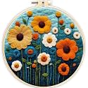 SARBUTER Needle Felting Kits, DIY Rustic Landscape Wool Felt Starer Needle Felt Embroidery Kit for Beginners, Suitable for Giftware Home Decoration (Colorful Flowers)