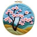 SARBUTER Needle Felting Kits, DIY Wool Felt Starer Needle Felting Embroidery Kits for Beginners ，Suitable for Giftware Home Decoration (Plum Blossom in Bloom)