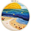 SARBUTER Needle Felting Kits, DIY Wool Felt Starer Needle Felting Embroidery Kits for Beginners ，Suitable for Giftware Home Decoration (Beach Seaside)