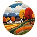 SARBUTER Needle Felting Kits, DIY Wool Felt Starer Needle Felting Kits for Beginners ，Suitable for Giftware Home Decoration (Autumn Village)