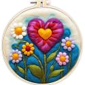 SARBUTER Needle Felting Kits, DIY Wool Felt Starer Needle Felting Embroidery Kits for Beginners ，Suitable for Giftware Home Decoration (Love Flower)
