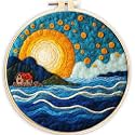 SARBUTER Needle Felting Kits, DIY Wool Felt Starer Needle Felting Embroidery Kits for Beginners ，Suitable for Giftware Home Decoration (Rising Sun by The Sea)