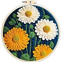 SARBUTER Needle Felting Kits, DIY Wool Felt Starer Needle Felting Embroidery Kits for Beginners ，Suitable for Giftware Home Decoration (Wild Chrysanthemums)