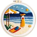 SARBUTER Needle Felting Kits, DIY Wool Felt Starer Needle Felting Embroidery Kits for Beginners ，Suitable for Giftware Home Decoration (Beach Beauty)