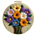 SARBUTER Needle Felting Kits, DIY Wool Felt Starer Needle Felting Kits for Beginners ，Suitable for Giftware Home Decoration (Bouquet of Flowers)