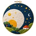 SARBUTER Needle Felting Kits, DIY Wool Felt Starer Needle Felting Embroidery Kits for Beginners ，Suitable for Giftware Home Decoration (Stars and Sun)