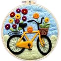 SARBUTER Needle Felting Kits, DIY Wool Felt Starer Needle Felting Kits for Beginners ，Suitable for Giftware Home Decoration (Bicycle Flowers)