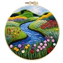 SARBUTER Needle Felting Kits, DIY Wool Felt Starer Needle Felting Kits for Beginners ，Suitable for Giftware Home Decoration (Stream Flowers Landscape)