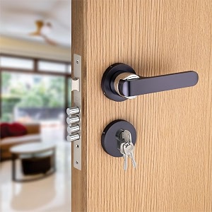 sardar nester black finish door lock for main doormortise door lock set3 brass keysbedroom door lockhandle lock for homeofficehotel for main door with keys