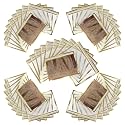 Saree Cover Set of 50 - Transparent Single Saree Bags with Zip, Dustproof Non-Woven Wardrobe Organizer for Silk, Designer, Wedding Sarees, Lehenga, Blouse, Suit (36x42 cm, Golden)