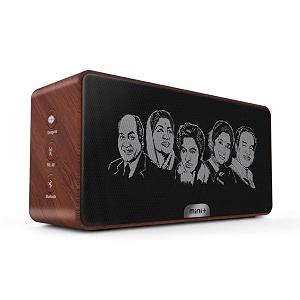 carvaan saregama mini plus portable music player with 1000 preloaded songs 10 watt speaker handsfree calling bluetoothfmamaux vintage brown