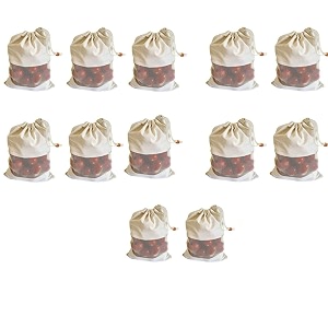 cotton vegetable bags fridge storage bag sabji fruits pouch refrigerator produce bags clothe muslin reusable washable with drawstringspack of 12
