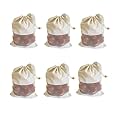 Cotton Vegetable Bags Fridge Storage Bag Sabji Fruits Pouch Refrigerator Produce bags Clothe Muslin Reusable Washable with Drawstrings.(PACK OF 6)