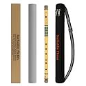 Sarfuddin Flutes A Sharp Base Right Hand 22 Inches Bamboo Flute Bansuri Black And Green Threads Combinations With Carry Bag