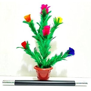 wand to flower on pot delux  magic stick to flower multi color magic trick