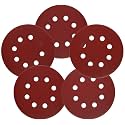 sarrah 5-Inch 8-Hole Loop Sanding Discs 5pcs of Each grit, 120/240/320/600/800 Assorted Grits Sandpaper - Total 25 nos