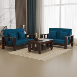 sarswatifurniture solid sheesham wooden fabric for living room home  office fabric 2  2 sofa set