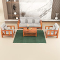 sarswatifurniture Solid Sheesham Wooden Fabric For Living Room, Home & Office Fabric 3 + 1 + 1 Sofa Set