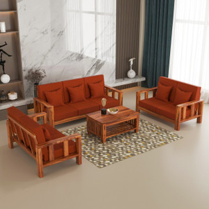 sarswatifurniture solid sheesham wooden fabric sofa set for living room home  office fabric 3  2  2 sofa set