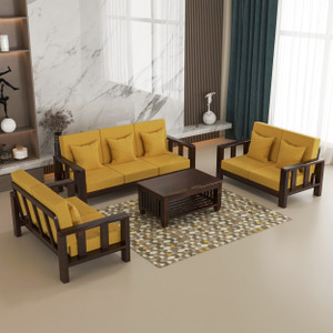 sarswatifurniture solid sheesham wooden fabric sofa set for living room home  office fabric 3  2  2 sofa set
