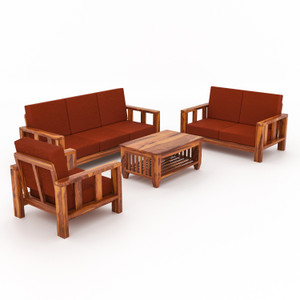 sarswatifurniture solid sheesham wooden fabric sofa set for living room home  office fabric 3  2  1 sofa set