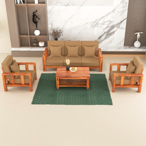 sarswatifurniture solid sheesham wooden fabric sofa set for living room home  office fabric 3  1  1 sofa set