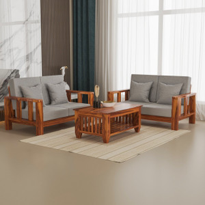 sarswatifurniture solid sheesham wooden fabric sofa set for living room home  office fabric 2  2 sofa set