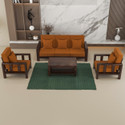 sarswatifurniture Solid Sheesham Wooden Fabric Sofa Set For Living Room, Home & Office Fabric 3 + 1 + 1 Sofa Set