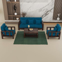 sarswatifurniture Solid Sheesham Wooden Fabric Sofa Set For Living Room, Home & Office Fabric 3 + 1 + 1 Sofa Set