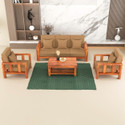 sarswatifurniture Solid Sheesham Wooden Fabric Sofa Set For Living Room, Home & Office Fabric 3 + 1 + 1 Sofa Set