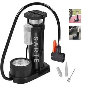 sarte foot pump for bike car tyre inflator pump super fast air pump for cycle with tyre pressure gauge portable high pressure foot air pump multipurpose use as balloon air pump cycle football pump