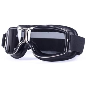 sarte motorcycle riding goggles vintage glasses anti-scratch eyewear harley bike goggles retro motorcross helmet goggle for men women adult pack of 1 black