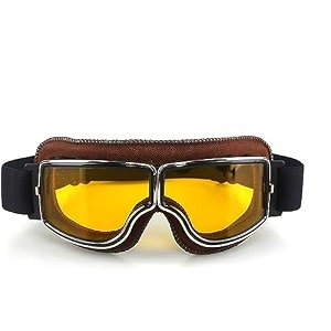 sarte motorcycle riding goggles anti-scratch eyewear bike goggles retro motorcross helmet goggle for men pack of 1 yellow