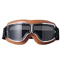 SARTE Motorcycle Riding GogglesAnti-Scratch Eyewear Bike Goggles Retro Motorcross Helmet Goggle for Men(Pack of 1) (Tan Black)