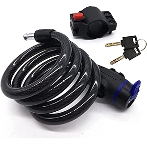 sarte multi-purpose steel key lock for bike helmet luggage anti theft lock with computerizes 2 keys advance cable wire lock with mount brackets size 311 feet x thickness 12mm 12mm