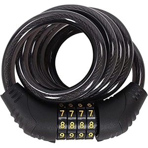 sarte multi use lock for bike cycle helmet luggage with 4 digit resettable bike cable lock heavy duty anti-theft protection l 311 feet xthickness 8 mm