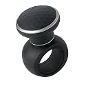 SARTE Universal Car Steering Wheel Power Knob 360 Degree Rotation Control Spinner Ball Handle with Diamond Texture Design Non Slip ABS Material for Cars Trucks Tractors Black