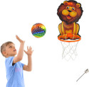 SARVDA Basket Ball For Kids | Lion Theme Board Net Rubber Ball Inflating Pin 2 Ties Basketball - Size: 5