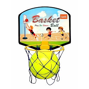 sarvda basketball portable set for kids with hanging board ball net outdoor and indoor game good pastime gift set multicolor basketball - 2