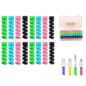 sarvda cable protectors with organizer for charger earphones wires usb real multicolor set of 8 pcs set of 16 black cable protector