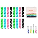 Sarvda Cable Protectors with Organizer for Charger Earphones Wires USB Real Multicolor Set of 8 pcs (Set of 16, Black Cable Protector)