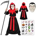 Sarvda Halloween Dress | Costume and Accessories | For Girls and Boys | Haunted Horror Theme Party Vampire Witch Ghost Skeleton Draculla Pumpkin Scary Cosplay Dress