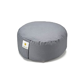 hi-zafu meditation cushion filled with buckwheat hulls royal blue