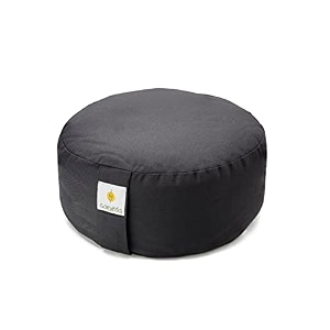 hi-zafu meditation cushion filled with buckwheat hulls royal blue