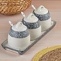 SASASA Ceramic Condiment Jars and Containers Set