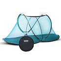 Mosquito Net for Single Bed with Base Cloth | Foldable Machardani Lightweight Tent Type | Polyester Strong Masari Mesh | Portable Kosu Valai Strong &amp; Durable | Bed Net Adult Size 4x6 Feet Green
