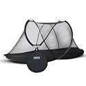 Mosquito Net for Single Bed with Base Cloth | Foldable Machardani Lightweight Tent Type | Polyester Strong Masari Mesh | Portable Kosu Valai Strong &amp; Durable | Bed Net Adult Size 4x6 Ft (Black)