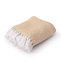 SASHAA WORLD Chevron Delight | Yellow Ivory Versatile Cotton Throw Blanket | Ideal for Living Room, Sofa, Bed and Chair | 180X130 Cm