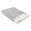 Sashaa World Chevron Throw Blanket| Throw Blanket for Living Room,Sofa and Bed Room | Navy and White Throw Blanket | 130x180 cm, Pack of 1